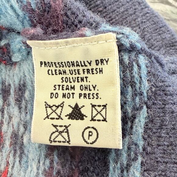 Vintage Eddie Bauer Lambswool Fair Isle Sweater Vest Women’s LG 90s Wool Knit - Picture 4 of 9